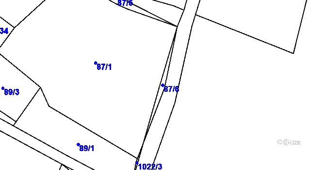 Parcela st. 87/6 v KÚ Čermná u Libouchce, Katastrální mapa