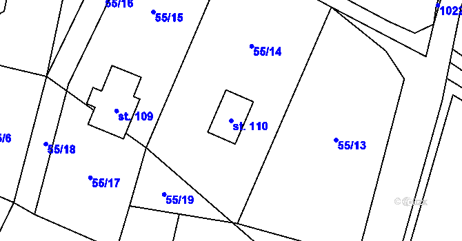 Parcela st. 110 v KÚ Čermná u Libouchce, Katastrální mapa