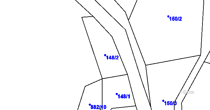 Parcela st. 148/2 v KÚ Čermná u Libouchce, Katastrální mapa