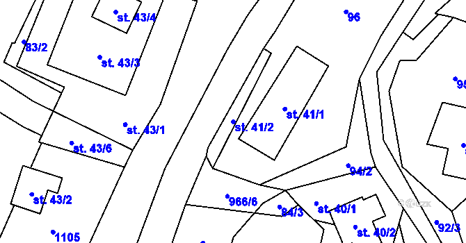 Parcela st. 41/2 v KÚ Čermná u Libouchce, Katastrální mapa