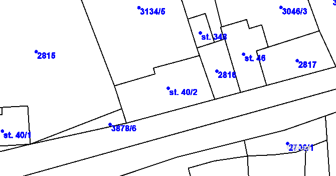 Parcela st. 40/2 v KÚ Libouchec, Katastrální mapa
