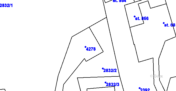Parcela st. 67 v KÚ Libouchec, Katastrální mapa