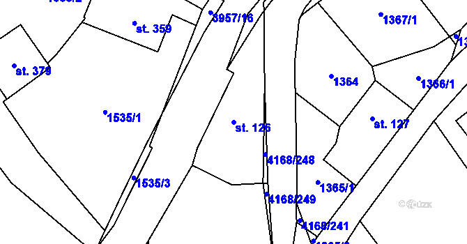 Parcela st. 126 v KÚ Libouchec, Katastrální mapa