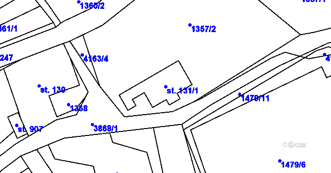 Parcela st. 131/1 v KÚ Libouchec, Katastrální mapa
