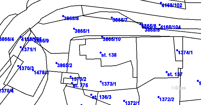 Parcela st. 138 v KÚ Libouchec, Katastrální mapa
