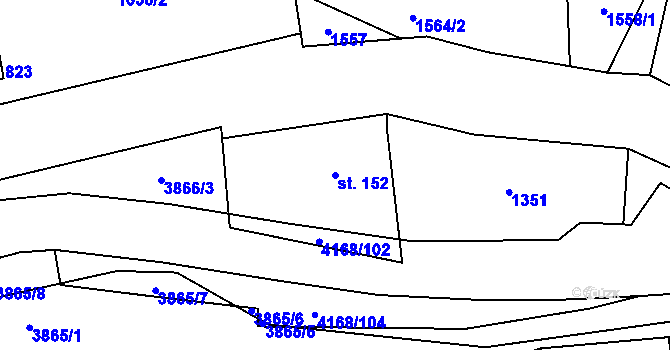 Parcela st. 152 v KÚ Libouchec, Katastrální mapa