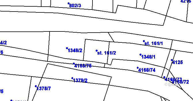 Parcela st. 161/2 v KÚ Libouchec, Katastrální mapa