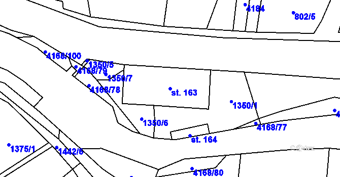 Parcela st. 163 v KÚ Libouchec, Katastrální mapa