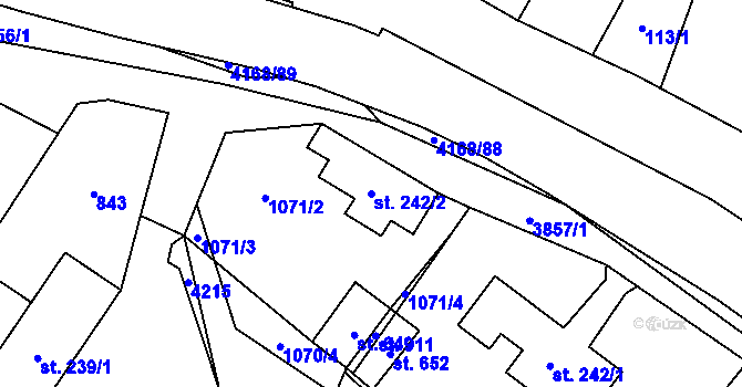 Parcela st. 242/2 v KÚ Libouchec, Katastrální mapa