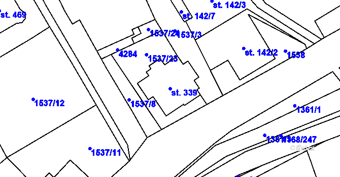 Parcela st. 339 v KÚ Libouchec, Katastrální mapa