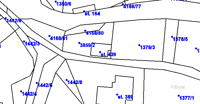 Parcela st. 439 v KÚ Libouchec, Katastrální mapa