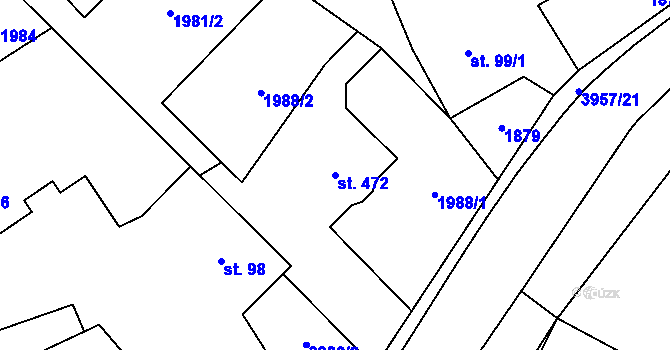 Parcela st. 472 v KÚ Libouchec, Katastrální mapa