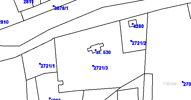 Parcela st. 530 v KÚ Libouchec, Katastrální mapa