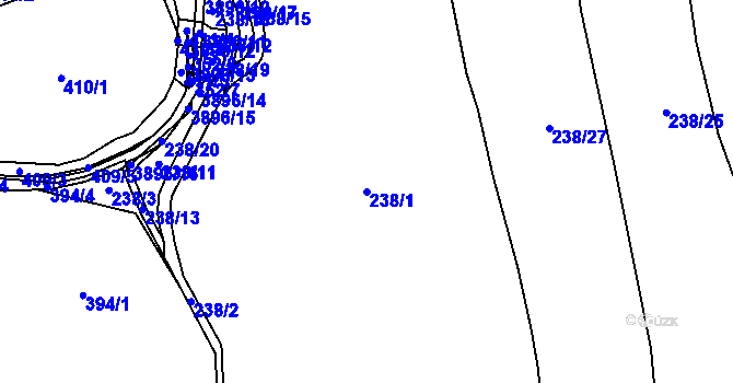 Parcela st. 238/1 v KÚ Libouchec, Katastrální mapa