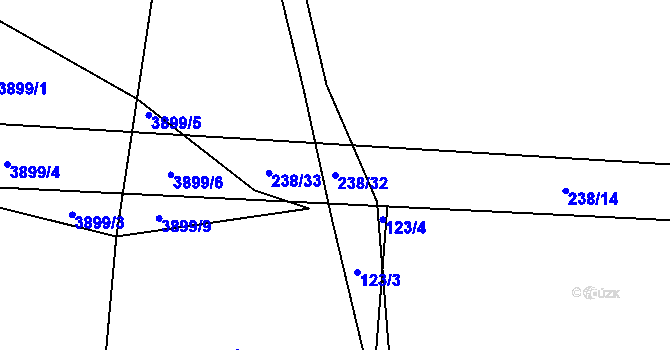 Parcela st. 238/32 v KÚ Libouchec, Katastrální mapa