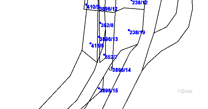 Parcela st. 352/7 v KÚ Libouchec, Katastrální mapa