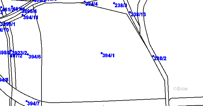 Parcela st. 394/1 v KÚ Libouchec, Katastrální mapa