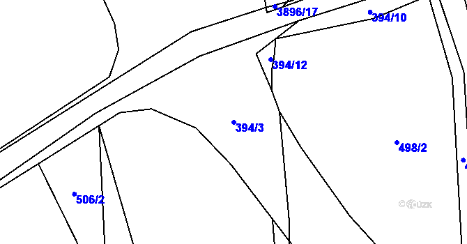Parcela st. 394/3 v KÚ Libouchec, Katastrální mapa