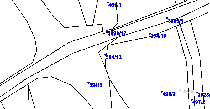 Parcela st. 394/12 v KÚ Libouchec, Katastrální mapa