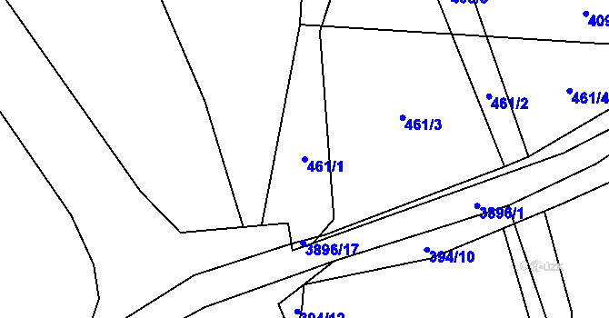 Parcela st. 461/1 v KÚ Libouchec, Katastrální mapa