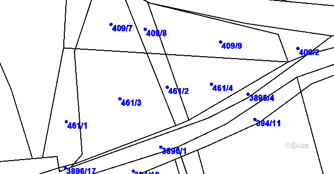 Parcela st. 461/2 v KÚ Libouchec, Katastrální mapa