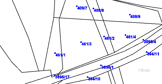 Parcela st. 461/3 v KÚ Libouchec, Katastrální mapa