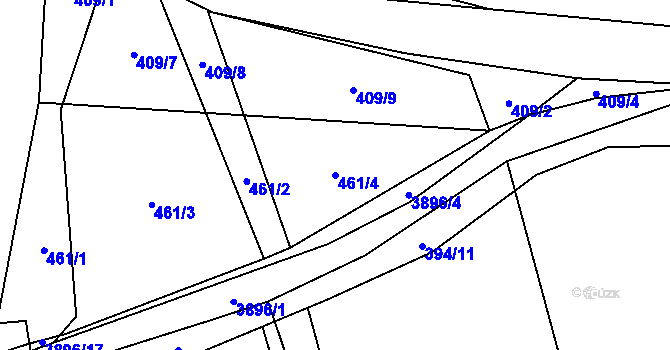 Parcela st. 461/4 v KÚ Libouchec, Katastrální mapa