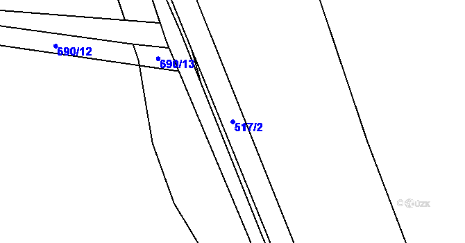 Parcela st. 517/2 v KÚ Libouchec, Katastrální mapa