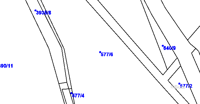 Parcela st. 577/6 v KÚ Libouchec, Katastrální mapa