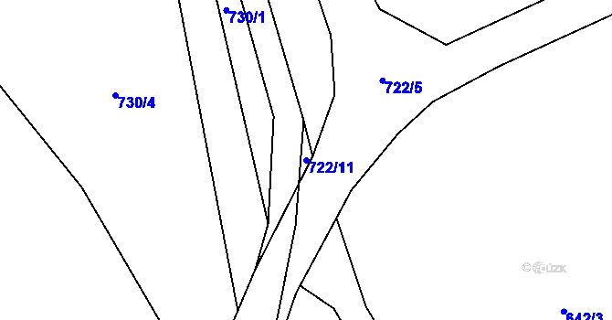 Parcela st. 722/11 v KÚ Libouchec, Katastrální mapa