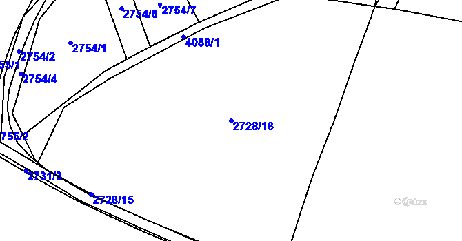 Parcela st. 2728/18 v KÚ Libouchec, Katastrální mapa