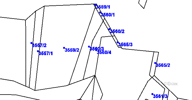 Parcela st. 3560/4 v KÚ Libouchec, Katastrální mapa