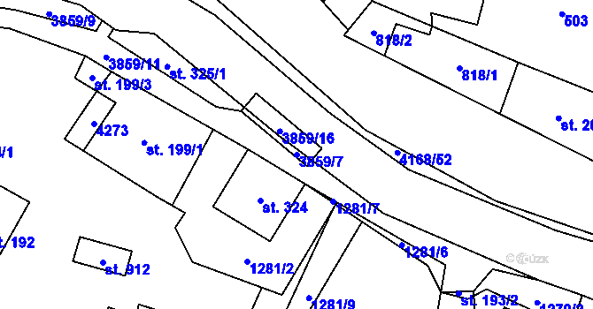 Parcela st. 3859/7 v KÚ Libouchec, Katastrální mapa