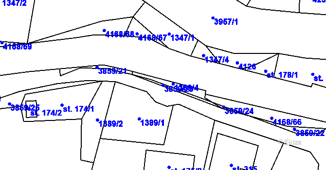Parcela st. 3859/23 v KÚ Libouchec, Katastrální mapa