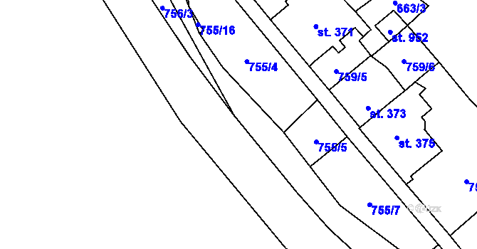 Parcela st. 4166/2 v KÚ Libouchec, Katastrální mapa