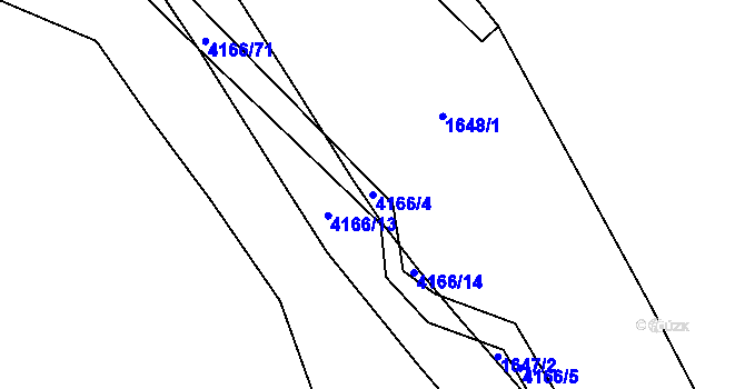 Parcela st. 4166/4 v KÚ Libouchec, Katastrální mapa