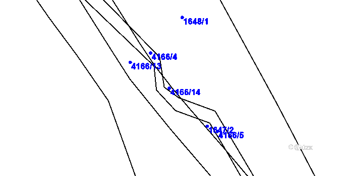 Parcela st. 4166/14 v KÚ Libouchec, Katastrální mapa