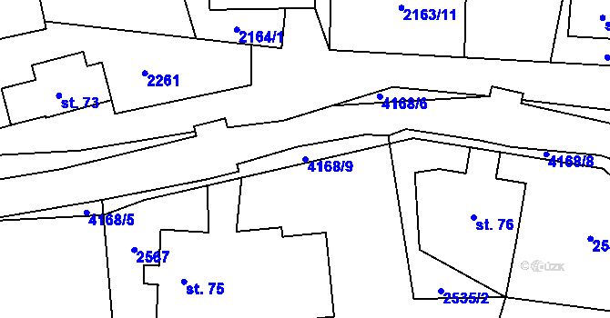 Parcela st. 4168/9 v KÚ Libouchec, Katastrální mapa