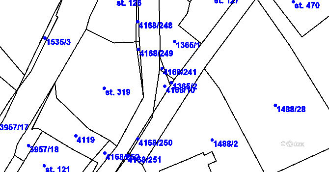 Parcela st. 4168/10 v KÚ Libouchec, Katastrální mapa