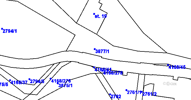 Parcela st. 4168/42 v KÚ Libouchec, Katastrální mapa