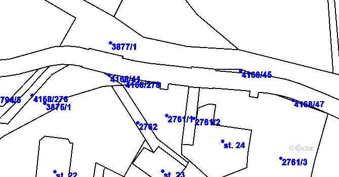 Parcela st. 4168/43 v KÚ Libouchec, Katastrální mapa