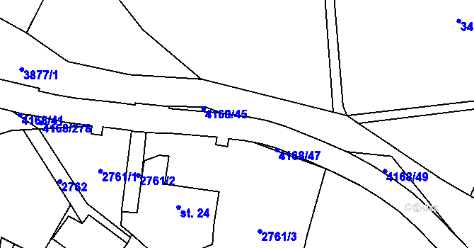 Parcela st. 4168/48 v KÚ Libouchec, Katastrální mapa