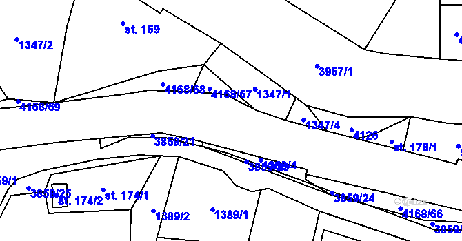 Parcela st. 4168/96 v KÚ Libouchec, Katastrální mapa