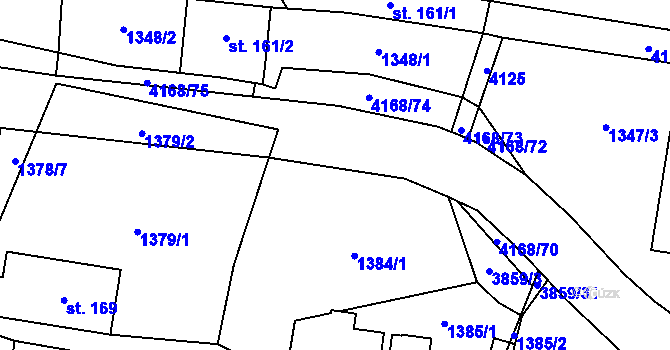 Parcela st. 4168/98 v KÚ Libouchec, Katastrální mapa