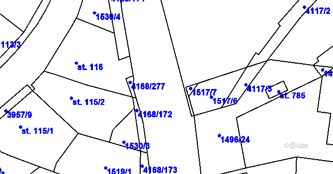 Parcela st. 4168/163 v KÚ Libouchec, Katastrální mapa