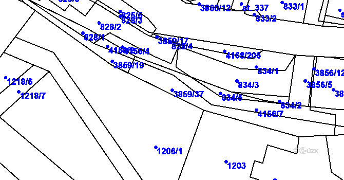 Parcela st. 3859/37 v KÚ Libouchec, Katastrální mapa