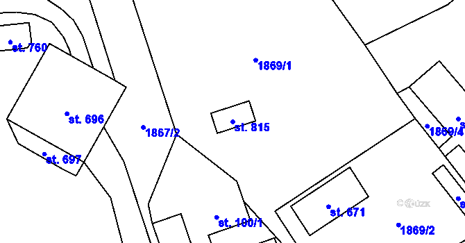 Parcela st. 815 v KÚ Libouchec, Katastrální mapa
