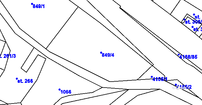 Parcela st. 849/4 v KÚ Libouchec, Katastrální mapa
