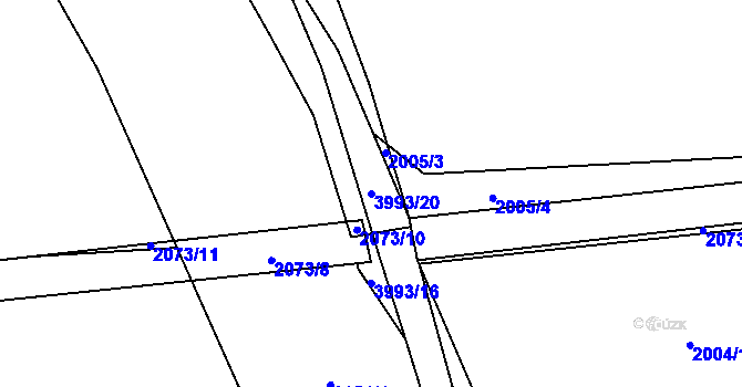 Parcela st. 3993/20 v KÚ Libouchec, Katastrální mapa