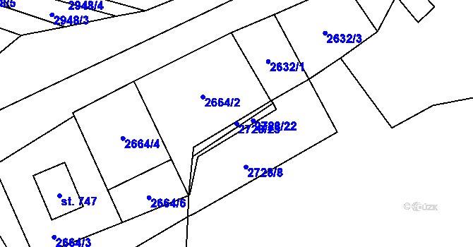 Parcela st. 2728/23 v KÚ Libouchec, Katastrální mapa